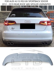 PER AUDI AUDI A3 S3 RS3 STILE 8V SPOILER TETTO 5 ANTE SPORTBACK 2013 - 2019 ABS - Foto 1 di 8