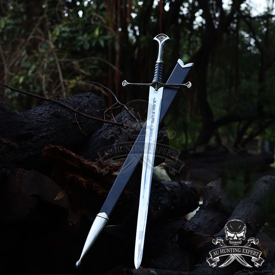 Hand Forged Narsil Carbon Steel Viking Sword Medieval Battle Ready wall mount - Image 1 of 4