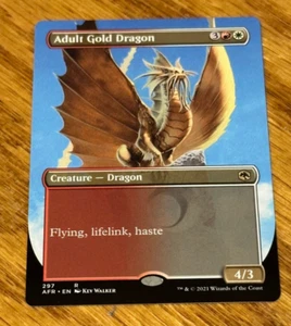 MTG Adventures in the Forgotten Realms, Adult Gold Dragon - Borderless - Picture 1 of 1