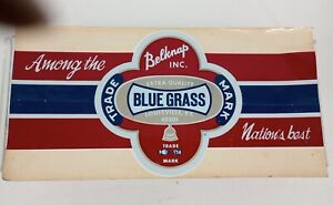 Vtg Kentucky Belknap Blue Grass Decal, 9 x 18 " Read Plz