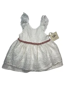 NWT Laura Ashley London EASTER DRESS Baby Girl's White Floral Lace Gown 12M - Picture 1 of 12