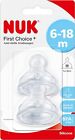 NUK First Choice+ Teats for Baby Bottles | 6-18 Months | Flow Control | Vent |