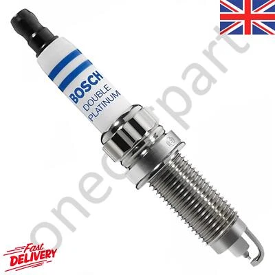 Bosch Double Platinum Spark Plug For BMW X1 X3 X5 18 48 2.0 4.8 2004 to 2015 - Image 1 of 3