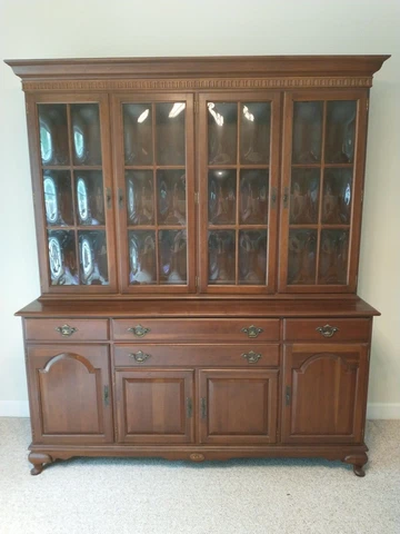 Vintage Ethan Allen Cherry China Cabinet / Hutch Cover
