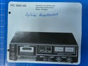 TELEFUNKEN HC 1000 hifi Hinweise zur Bedienung To889 - Bild 1 von 4