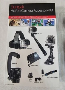 Sunpak Action Camera Accessory Kit - 8 Piece Set Go-Pro Nikon and Sony    NEW - Picture 1 of 8