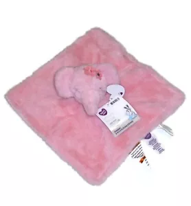 NEW Parents Choice Pink Elephant Plush Floral Satin Baby Blanket Plush Buddy - Picture 1 of 2