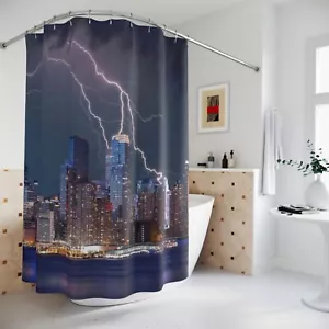 Lightning Abstract Shower Curtains for Bathroom Decor, Durable Polyester - Picture 1 of 6