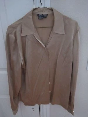 BLUSA TOP HAROLD'S 100% SEDA - COLOR DORADO - MANGA LARGA - TALLA 12 Foto 1 de 4