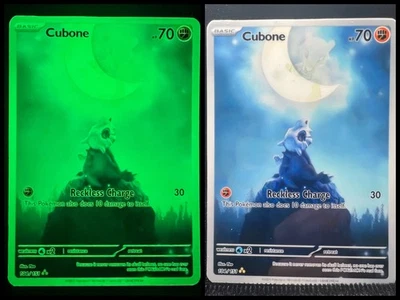 Pokemon Fanart Glow in the Dark Cubone Card - Image 1 of 4