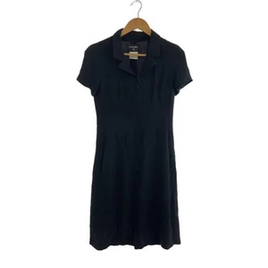 CHANEL Short Sleeve Shirt Dress Size 38 Silk Black Made in France for Women - Picture 1 of 4