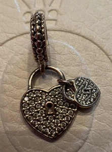 Authentische Pandora Rose Pave Herz Vorhängeschlösser Dangle Charm nicht mehr produziert - Bild 1 von 8