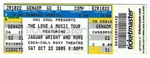 Jaguar Wright Kindred & the Family Soul 10/22/05 Atlanta Coca Cola Roxy Ticket! - Picture 1 of 1