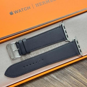 Apple Watch Hermès Blu Pelle Indaco 46/49/45/44/42mm prova solo con scatola - Foto 1 di 7