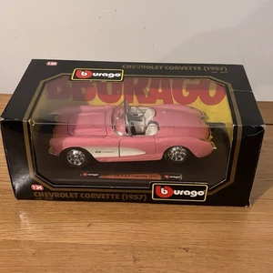 Burago Chevrolet Corvette 1957 pink Scale 1/24 Diecast Modellauto in OVP - Bild 1 von 8