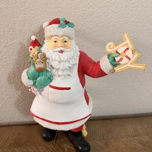 Christmas Santa Claus Baker with Joy Cookie 11” Resin Figurine Decoration - Picture 1 of 6