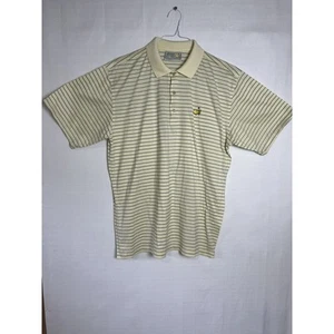 Augusta National Yellow / Blue Striped 100% Cotton S/S Polo Shirt Men’s Size Lg - Picture 1 of 5