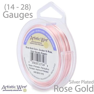 Alambre artístico resistente al deslustre de oro rosa - placa de plata alambre rosa (14-28 GA) - Imagen 1 de 2
