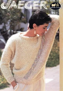 ~ Jaeger Knitting Pattern For Lady's Diagonal Stripe Dolman Mohair Sweater ~ - Picture 1 of 1