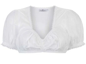 Dirndlbluse Leana weiß V-Ausschnitt Stockerpoint Bluse Trachtenmode Volksfest - Bild 1 von 24