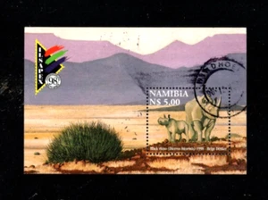 Namibia 918 Used Sheet Fauna Rhinoceros Rhino - Picture 1 of 1
