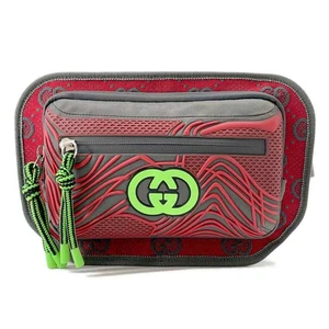GUCCI GGNylon Belt Bag Nylon/Rubber Gray/Red/Green 752102 - Picture 1 of 10