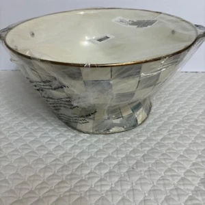 Mackenzie Sterling Check Enamel Everything Large Bowl 89241-40 Damaged Dented @ - Picture 1 of 7