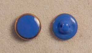 Button Set Glass Periwinkle Round Gold Edge 1/2” 12mm 20L Czechia - Picture 1 of 1