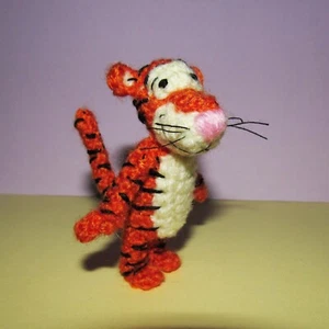 Miniature Crochet Tiger Cute Tiger Dollhouse Miniature Tiger 2.4" - Picture 1 of 5