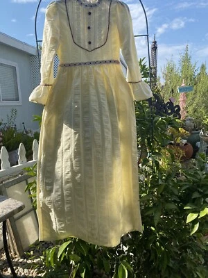 Vintage Prairie Girl Hippie Long Sleeve Beaux Age Dress - Image 1 of 4