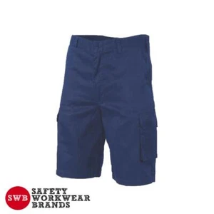 DNC Workwear Mens Middleweight Cool Breeze Cotton Cargo Shorts Pockets Navy 3310 - Picture 1 of 2