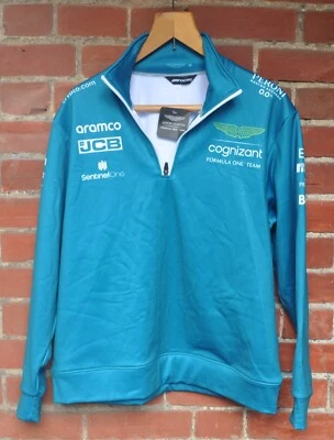 NEW with TAG " ASTON MARTIN " Formula One Team Racing MEDIUM 1/4 ZIP Fleece Top - Image 1 of 4