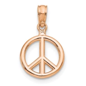 14k Rose Gold 3-D Peace Symbol Pendant D4053R - Picture 1 of 6
