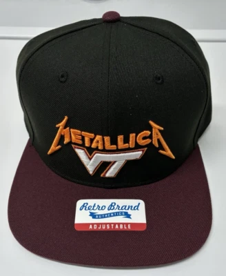 Sombrero de Noche Metallica Virginia Tech Exit Light Enter Original Retro Marca - Nuevo con Etiquetas Foto 1 de 4