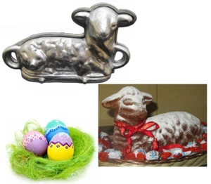 PESADO 3D ALUMINIO FUNDIDO PASCUA CORDERO OVEJA PASTEL MOLDE PARA HORNEAR CHOCOLATE NUEVO - Imagen 1 de 3