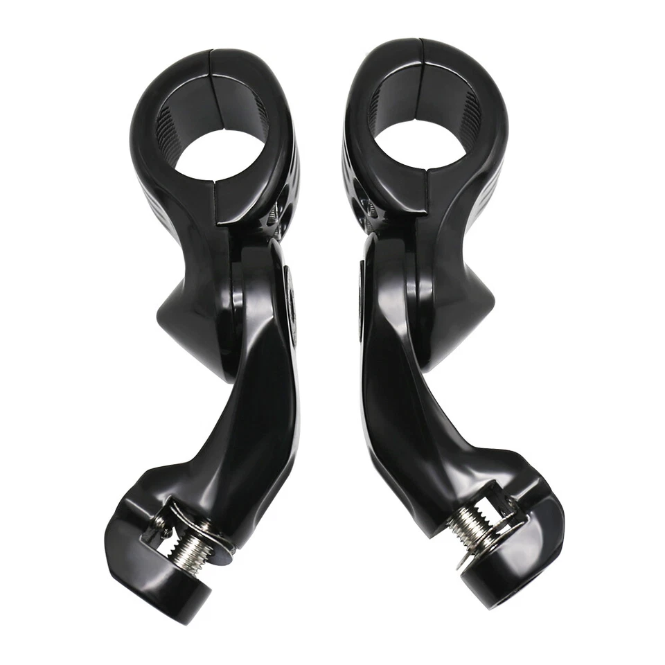 For Harley Motorcycles Extend Long Angled Highway Foot Pegs Mount Clamp Brackets - Image 1 of 4