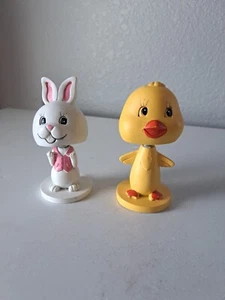 heavy duty Easter Bunny and Chick bobble heads 4-5" - Picture 1 of 2