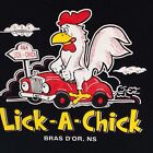T-shirt restaurant canadien de poulet Lick-A-Chick taille Grande Nouvelle-Écosse 