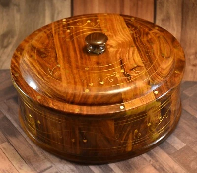 Handmade Wooden Brass Dry Fruit Box - Image 1 of 4