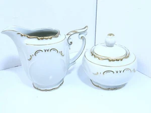 Vintage Bavaria Schlottenhof Arzburg Milchkännchen und Zucker Goldrand - Bild 1 von 15