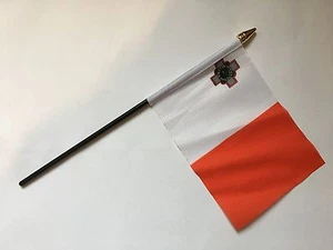 MALTA EUROPE PACK OF 12 SMALL HAND FLAGS flag 6"x4" with 10" pole - Picture 1 of 1