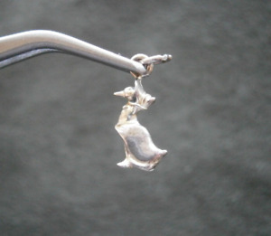 TINY Jemima Puddle-Duck Beatrix Potter Vintage Sterling Silver Charm Pendant