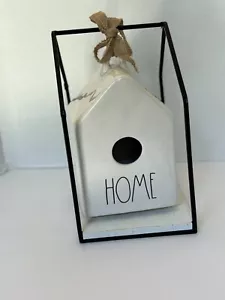 Rae Dunn White Square “HOME”Birdhouse by Magenta in custom made hanger - Picture 1 of 4