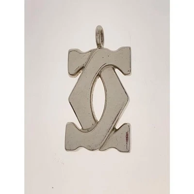 Cartier Autentico 2C Logo Argento Metallo Ciondolo Accessorio Superiore Ricam... - Immagine 1 di 4