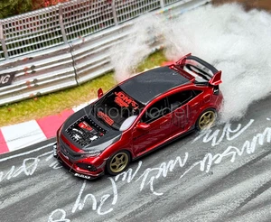 NA 1:64 Red For Civic FK8 Type R Racing Sports Model Diecast Resin Toy - Picture 1 of 9