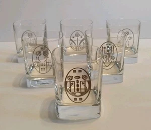 6 Rennie Mackintosh Crystal Square Whisky Glasses Classic Mackintosh Pattern - Picture 1 of 12