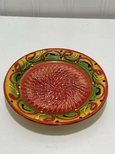 Garlic Grater Ceramic Plate Handmade Handpainted In Spain - Picture 1 of 3