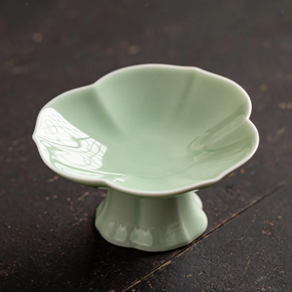 Ceramic Footed Fruit Bowl Pedestal Bowl Table Centerpiece Snacks Plate Lotus - Image 1 of 1