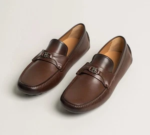 Salvatore Ferragamo Florin Gancini braune Leder-Fahrer-Halbschuhe Größe 8 UK/9 US - Bild 1 von 8