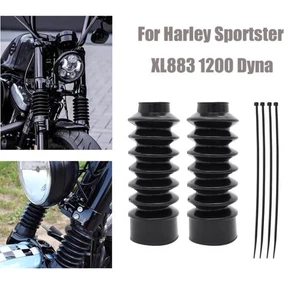 39mm Rubber Short Boots Fork Cover Gaiters Gator For Harley Sportster Dyna 1200 - Picture 1 of 12
